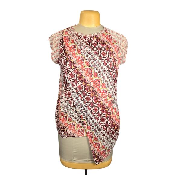 Sundance Womens Small 100% Linen Top Asymmetrical Hem Festival Boho Casual Chic - Picture 1 of 10